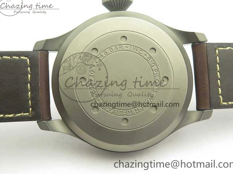 MIROTIME 0228 Big Pilot IW501004 Titanium ZF 1:1 Best Edition Black Dial On Brown Leather Strap A ZeroBulk 7212